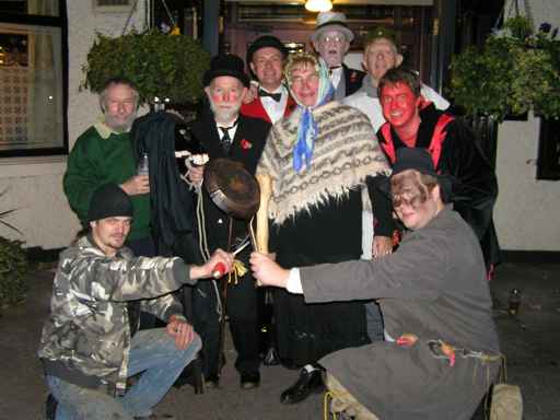 The Gang posing with interested party outside the Quarry Bank.