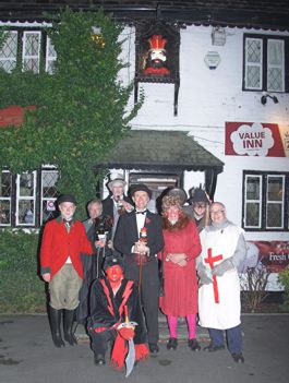 The group photo outside the Saracen's Head