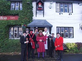 The Gang outside the Saracen's Head in Warburton. (Photo Laurence Armstrong)