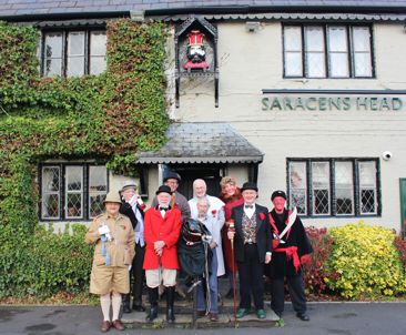 The Gang outside the Saracen's Head prior to going to perform at the Church. (Photo: Laurence Armstrong)