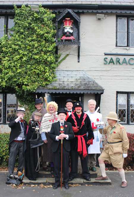 The Gang outside the Saracen's Head prior to going to perform at the Church. (Photo: Laurence Armstrong)
