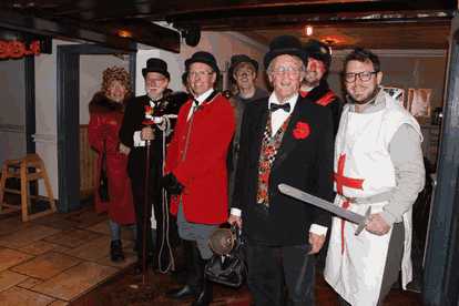 The Gang inside the Saracen's Head after their first performance for 2023. (Photo: L. Armstrong/M. Seyler)