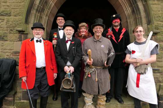 The Gang before performing at the Autumn Fair in Warburton Church